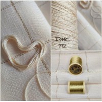 Silvretta 28 ct. Zweigart Antique White/Gold, Молочний з золотим люрексом 7556/28